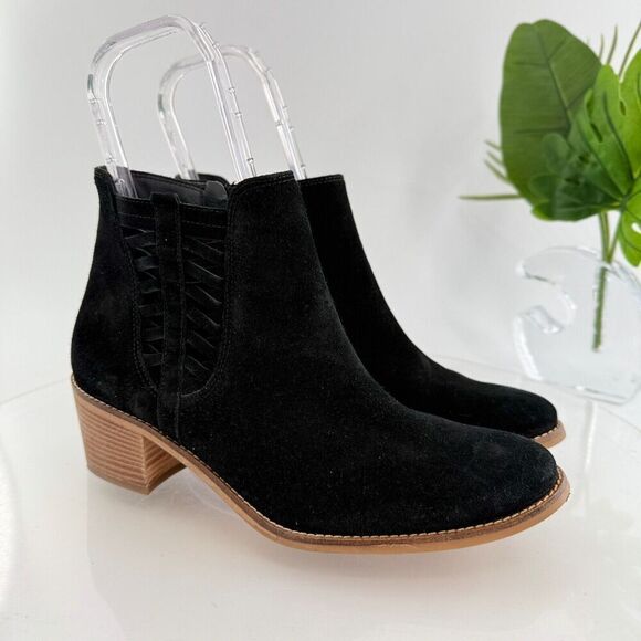 Paul Green Vienna Womens Size 8.5 Shoes Black Suede Ankle Bootie Side Zipper - Picture 1 of 16